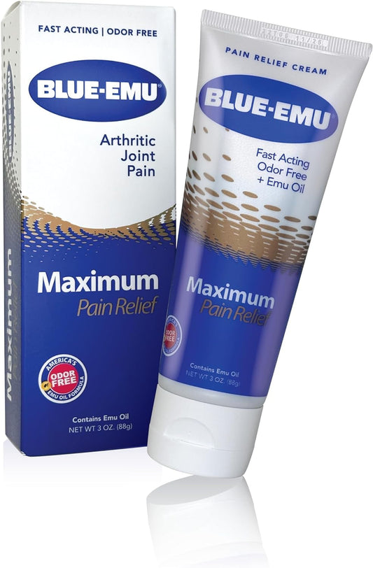 Blue Emu Arthritis Maximum Pain Relief Topical Cream for Muscles, Joints and Strains w/Emu Oil, 3oz,2 Pack