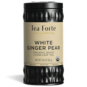 Tea Forté Organic White Tea White Ginger Pear, 2.82 Ounce Loose Leaf Tea Canister