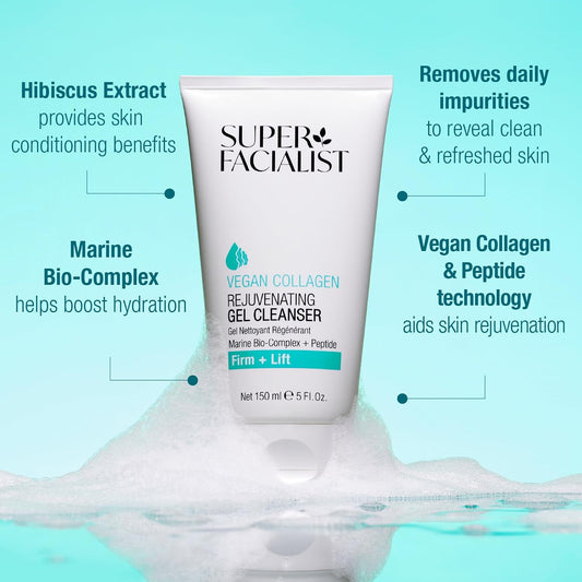 Super Facialist Vegan Collagen Super Smooth Day Cream - Super Smooth Day Cream, Firming, Smoothing & Plumping, Copper, Antioxidant-Rich Hibiscus, Peptide, Gentle Face Care, Vegan Friendly, 50Ml
