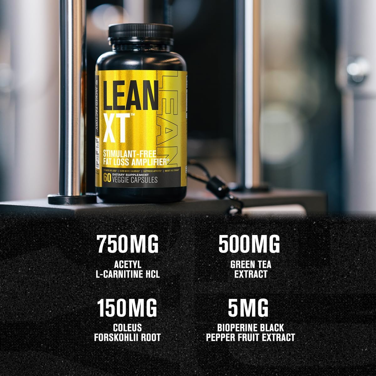 Jacked Factory Lean-XT Caffeine Free Fat Burner - Non Stim Weight Loss Supplement, Appetite Suppressant & Metabolism Booster | Acetyl L-Carnitine, Green Tea Extract, Forskolin - 60 Natural Diet Pills : Health & Household