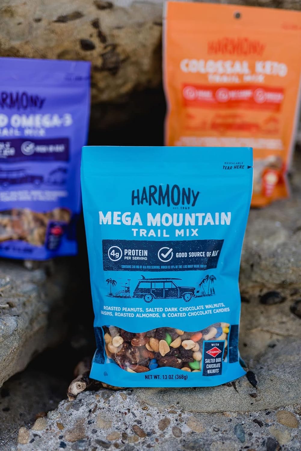 Diamond Of California Harmony Mega Mountain Trail Mix With Mixed Nuts, Dried Fruit And Chocolate, 13 Oz, 1 Unit