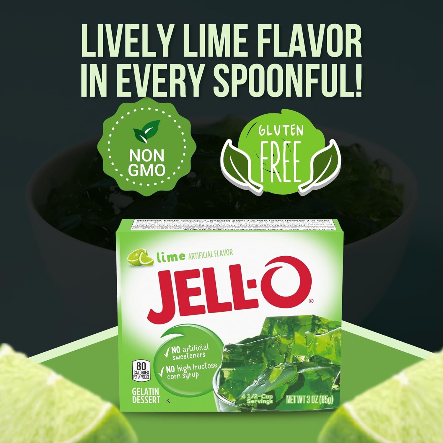 Lime Gelatin Powder Mix Bundle. Includes Three Boxes Of Jello Gelatin Lime Powder 3 Oz. For Gelatin Salad Mix, Jello Mix Shot, And Gelatin Dessert For Any Occasion. Comes With A Good For My Home Box!
