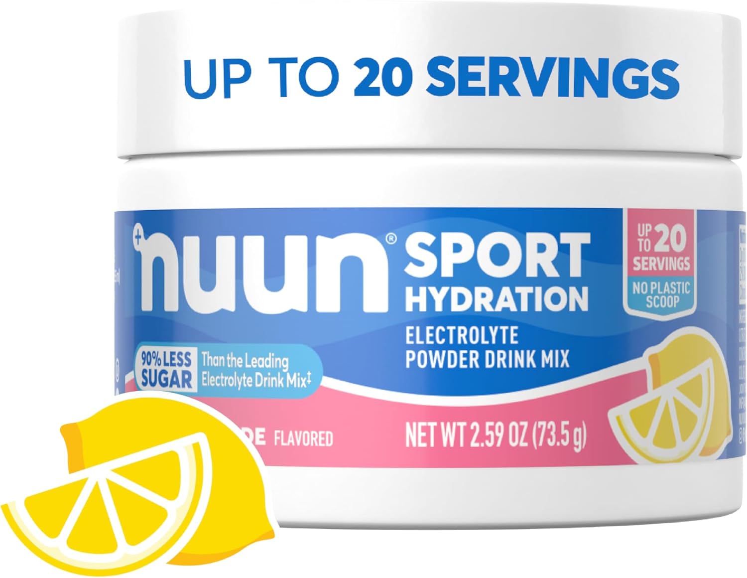 Nuun Sport Electrolyte Powder Canister - Pink Lemonade, 5 Essential Electrolytes For Hydration, Drink Mix With 15Mg Magnesium, 1G Sugar, Non-Gmo, Vegan, Up To 20 Servings