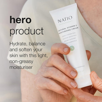 Natio Australia Aromatherapy Natural Vitamin E Moisturising Cream, 100 Ml - Non-Greasy Aloe Vera Face Moisturiser - Deeply Hydrating Face Cream