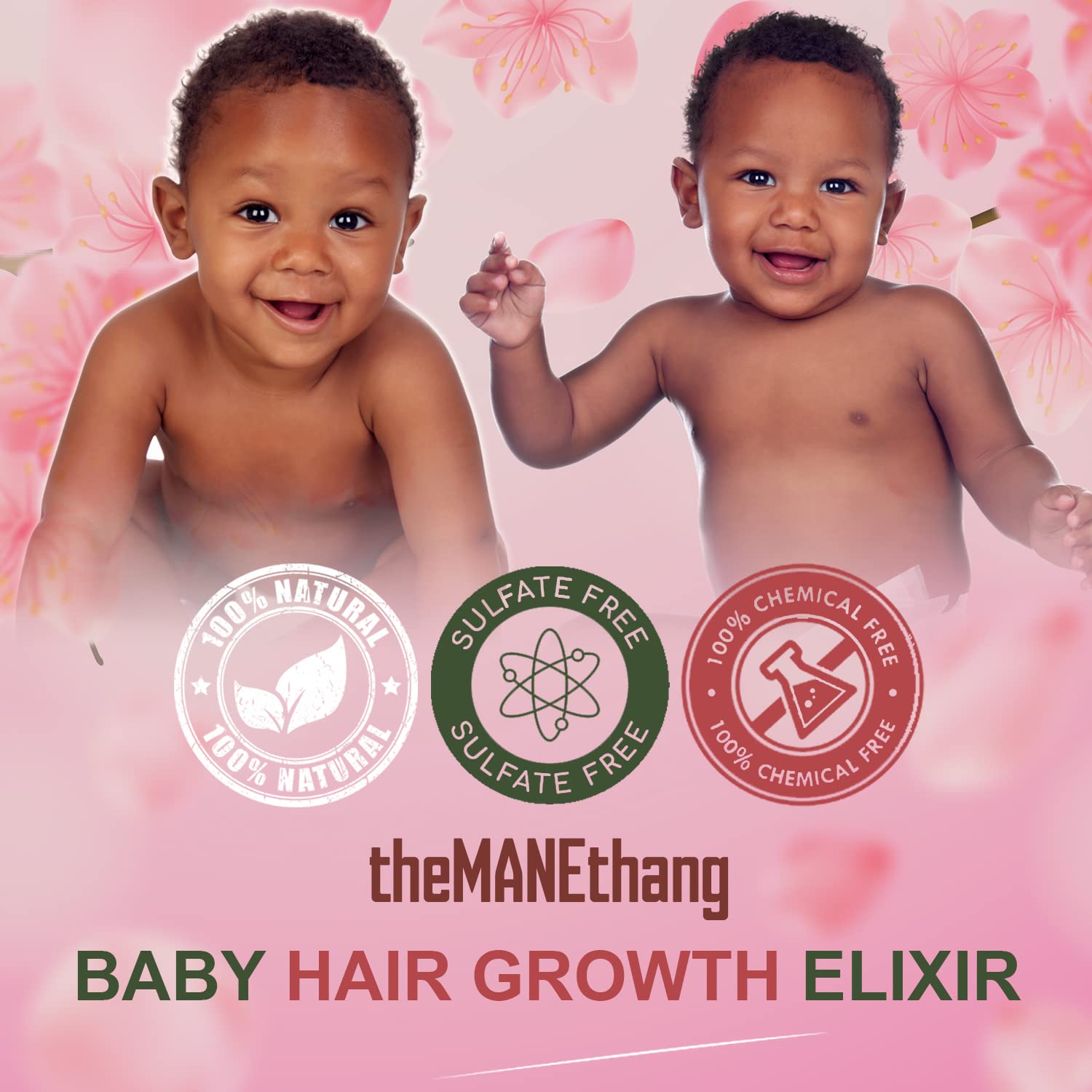 theMANEthang Baby Hair Growth Oil - Organic Baby Oil for Newborn - Baby Coconut Oil for Baby Hair with Coconut Oil, Olive Oil, Castor Oil, Tea Tree Oil : Baby