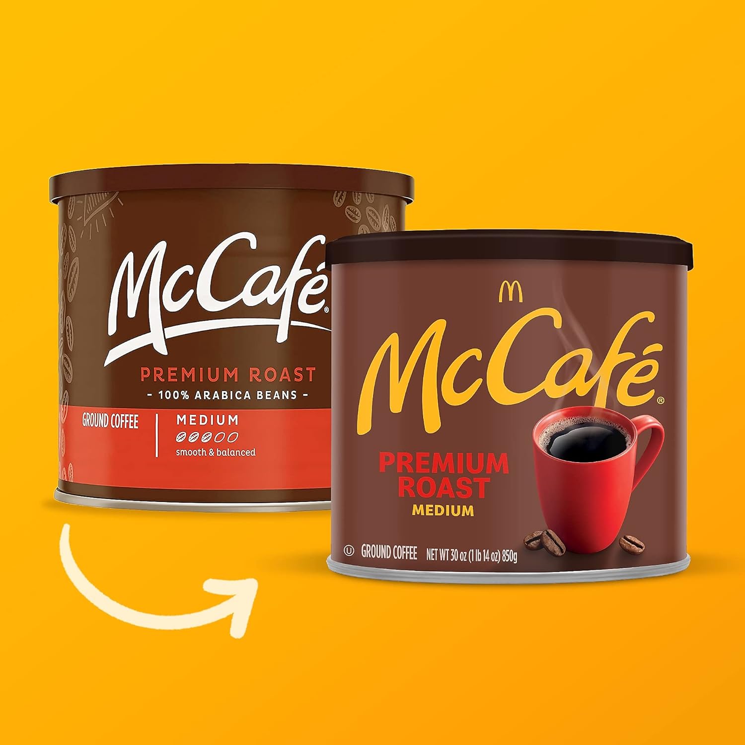 McCafe Premium Roast, Medium Roast Ground Coffee, 30 oz Canister : Everything Else