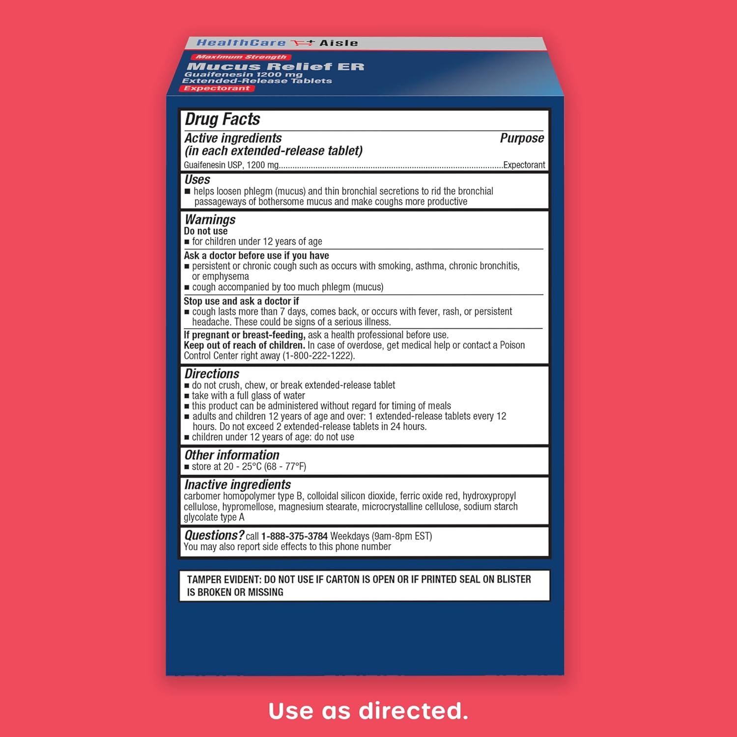 Healthcareaisle Guaifenesin 600 Mg Extended Release - 100 Tablets - Mucus Relief Expectorant For Chest Congestion Relief : Health & Household
