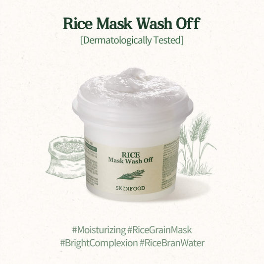 Skinfood Rice Mask Wash Off 3.5Oz / Gently Exfoliates The Skin/Softening With Nutrient Rich Rice