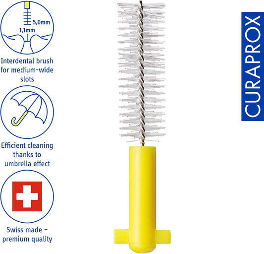 Curaprox Cps 09 Prime Refill Interdental Brushes, Yellow, 8 Count - 8 X 0.9Mm - 4Mm Internal Toothbrushes