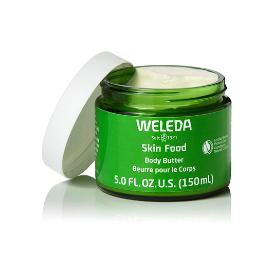 Weleda Skin Food Body Butter 5 Fluid Ounce, Sustainable Glass Jar, Plant Rich Hydrating Moisturizer with Shea and Cocoa Butter, Sweet Almond Oil and Pansy
