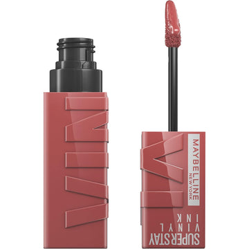 Maybelline Super Stay Vinyl Ink Longwear No-Budge Liquid Lipcolor Makeup, Highly Pigmented Color And Instant Shine, Cheeky, Rose Nude Lipstick, 0.14 Fl Oz, 1 Count