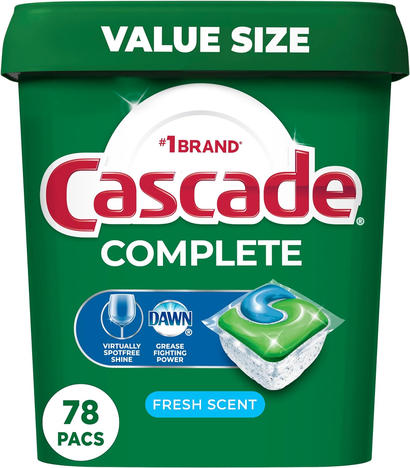 Cascade Complete Dishwasher Pods - Fresh Scent ActionPacs, 78 Count