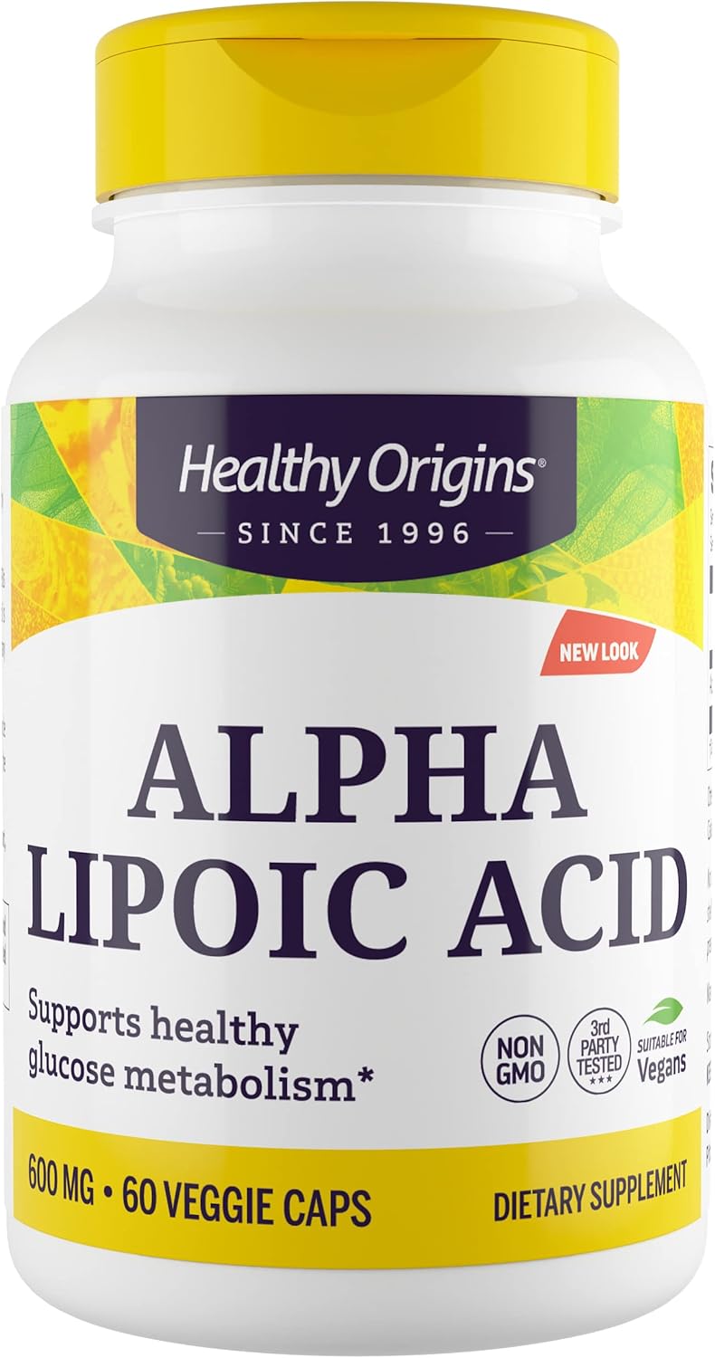 Healthy Origins Alpha Lipoic Acid 600 mg, 60 Capsules