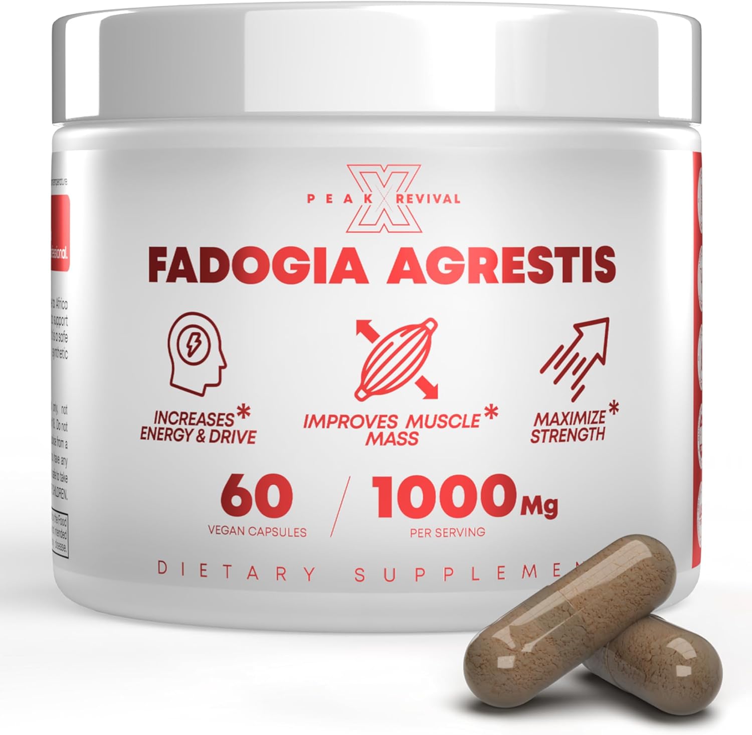 Fadogia Agrestis 1000Mg Per Serving Supplement - Potent Extract To Increase Energy, Athletic Performance & Muscle Mass - Supplements, Made In The Usa (60 Capsules)