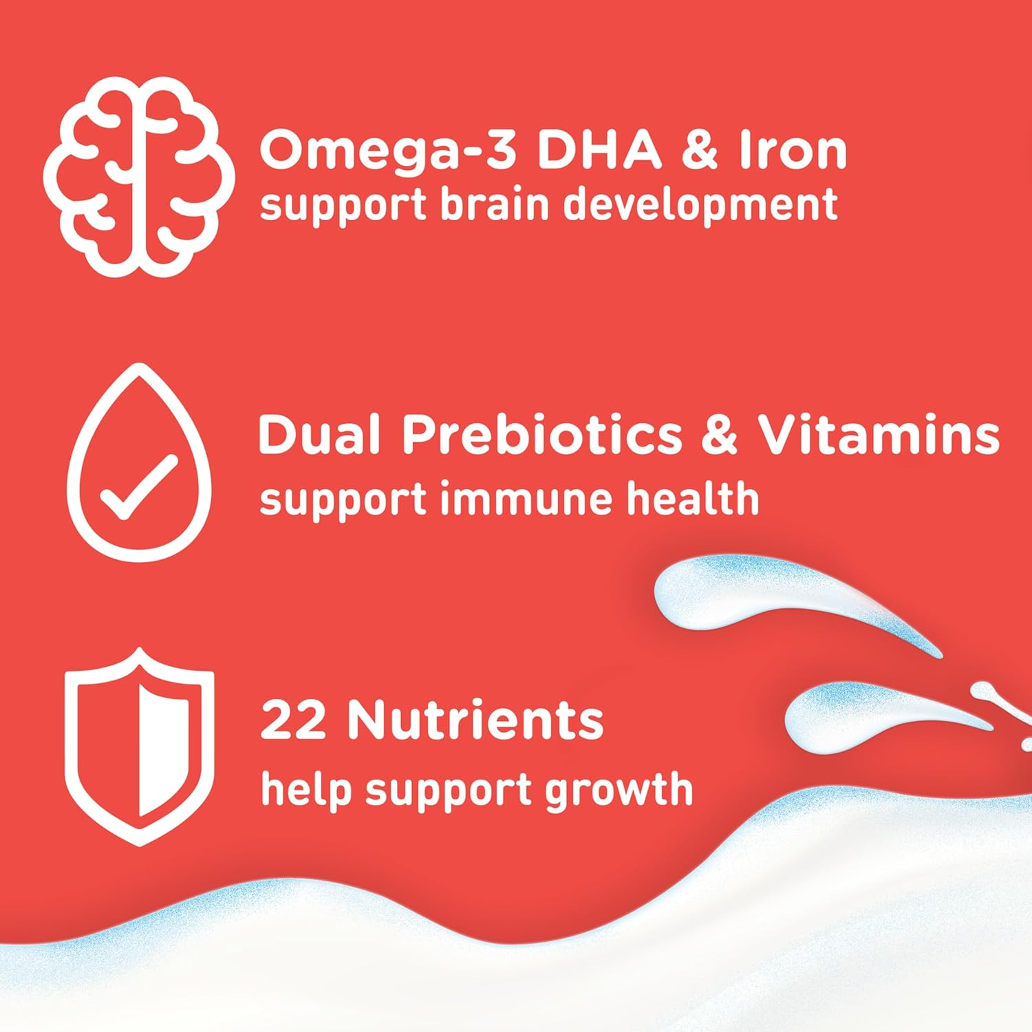 Enfagrow Premium Toddler Nutritional Drink, Vanilla Flavor, Omega-3 DHA for Brain Support, Prebiotics & Vitamins for Immune Health, Powder Can, 32 Oz, Pack of 4 : Baby