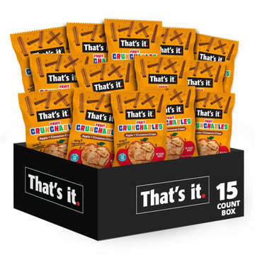 That’S It. Fruit Crunchables Apple + Cinnamon Crisps, 15-Pack – 100% Plant-Based Fruit Snacks For Kids, Non-Gmo, Gluten-Free, No Added Sugar, Allergen-Free, Healthy Lunchbox Snack For Kids & Adults
