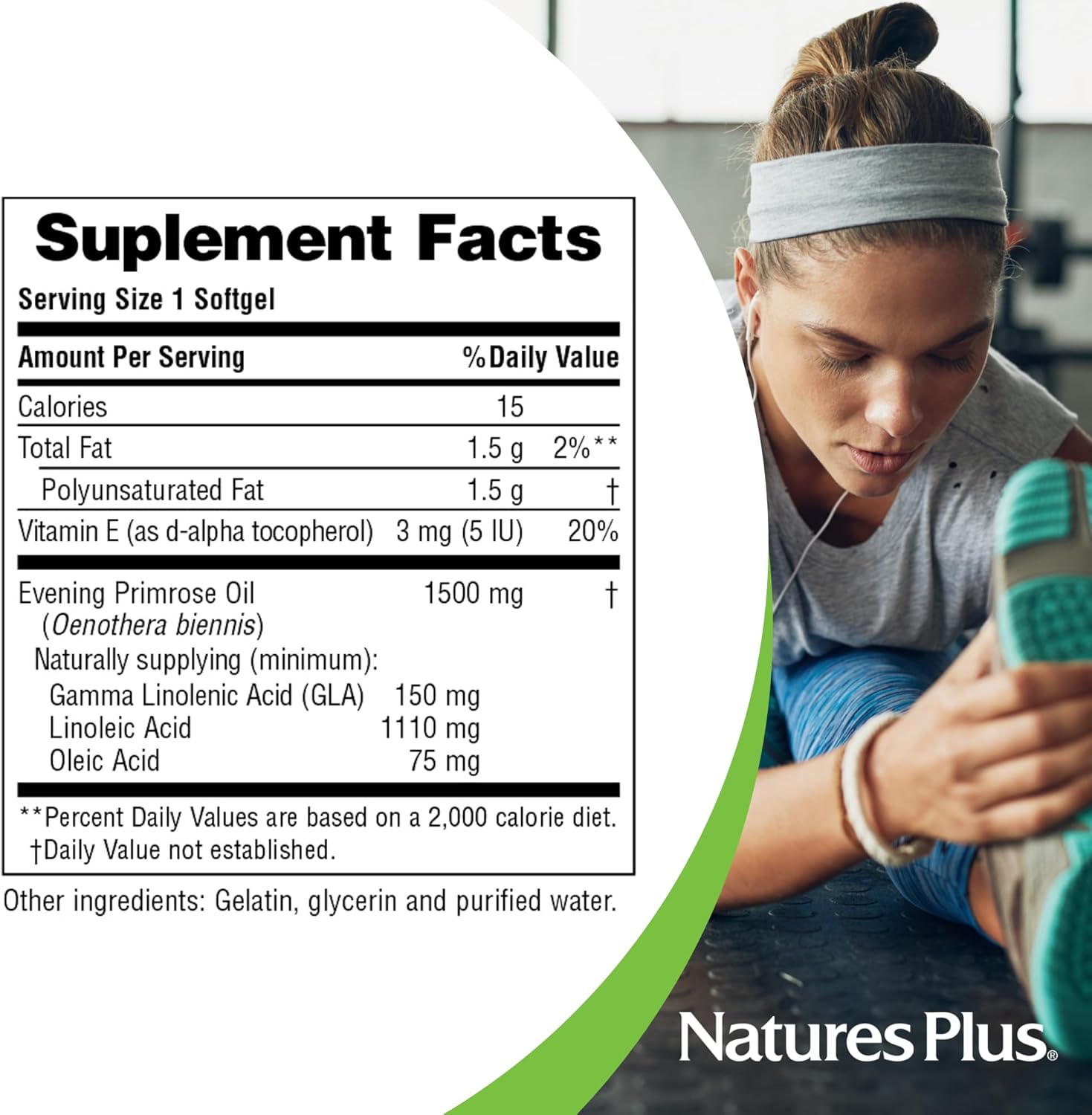 Natures Plus Ultra Epo 1500-1500 Mg Evening Primrose Oil, 90 Softgels - Gluten-Free - 90 Servings