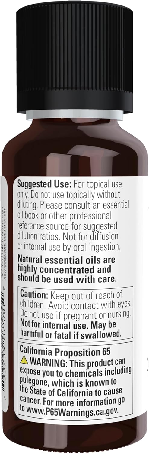 Now Essential Oils, Pennyroyal Oil, Purifying Aromatherapy Scent, Steam Distilled, 100% Pure, Vegan, Child Resistant Cap, 1-Ounce