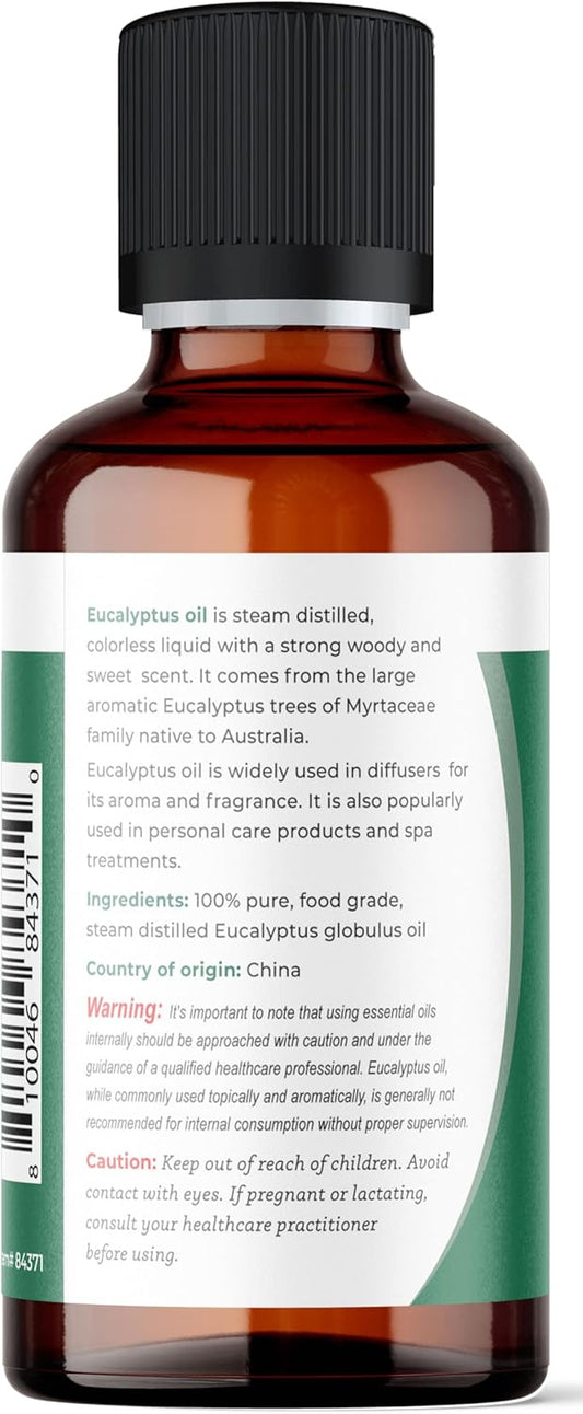 Viva Doria Pure Eucalyptus Globulus Essential Oil, Food Grade, 4 Fl Oz (118 Ml)