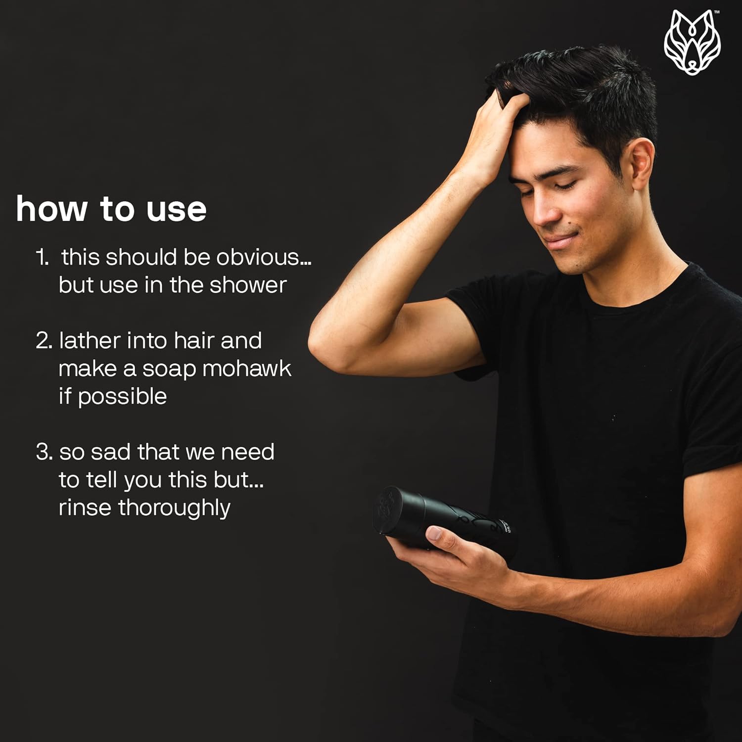 Black Wolf - Everyday Men’s Shampoo, 12 Fl Oz - Charcoal Powder Cleanses Scalp and Fights Dirty & Greasy Hair - Thick and Rich Lather - For All Hair Types : Beauty & Personal Care
