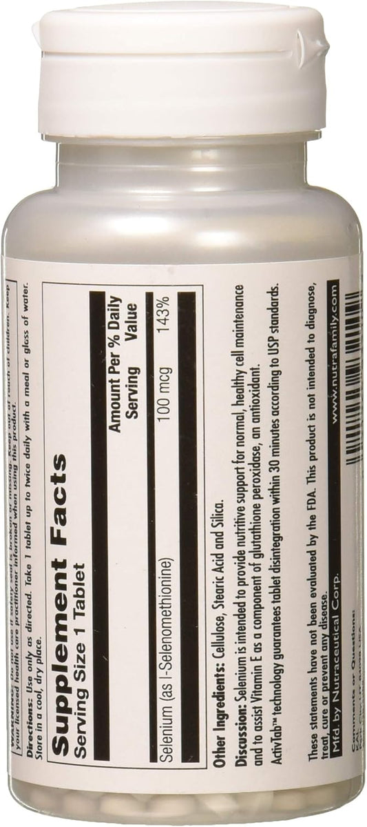 Kal 100 Mcg Selenium Yeast Free Tablets, 100 Count