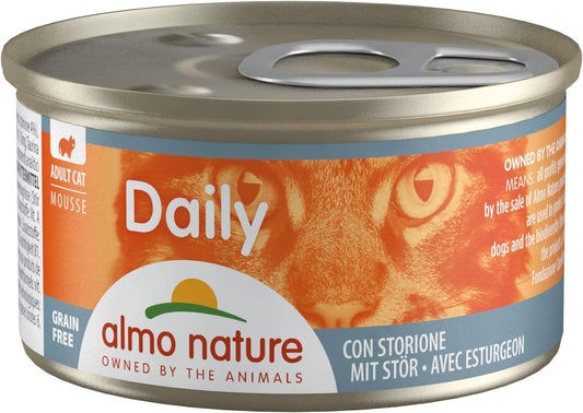 almo nature Daily Mousse with Sturgeon -Grain Free-(Pack of 24 x 85g Tins) :Pet Supplies