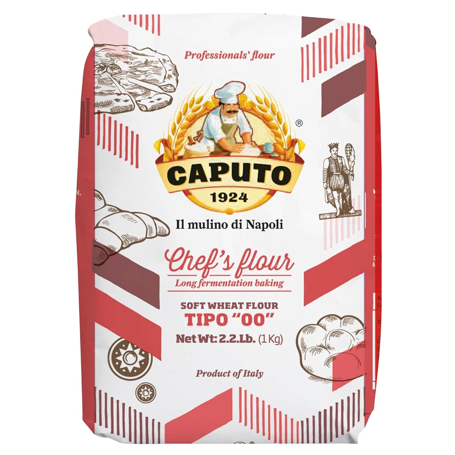 Antimo Caputo Chef'S Flour 2.2 Lb - Italian Double Zero 00 - Soft Wheat For Pizza Dough, Bread, & Pasta