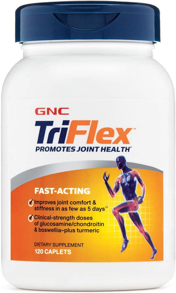 Gnc Triflex Fast-Acting | Improves Joint Comfort And Stiffness, Clinical Strength Doses Of Glucosamine/Chondroitin And Boswellia- Plus Turmeric, 120 Caplets