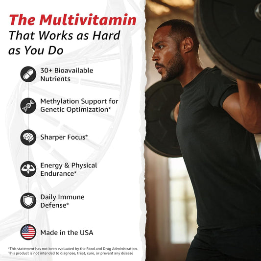 10X Health Optimize Methylated Multivitamin - 90 Capsules, 34 In 1 Formula With 800 Mcg Of Vitamin B12 - Methylated Multivitamin For Men & Women With 5-Mthf, Nac, Methyl B Complex - Mthfr Supplement