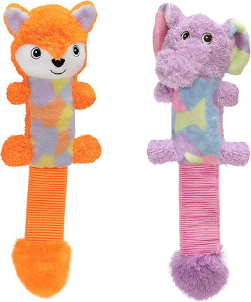 Pet Factory Shake & Squeak Cuddlez Plush Dog Toy, Randomly Selected - Fox Or Elephant, One Size