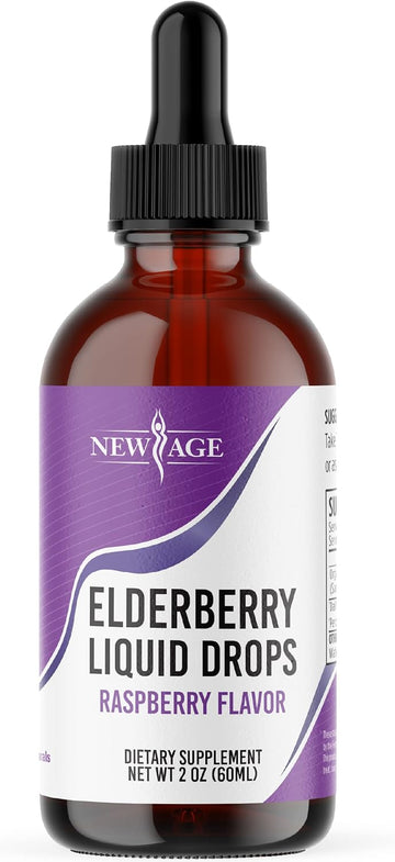 New Age Elderberry Syrup Black Elderberry Liquid Drops For Immune Support Sambucus Elderberry For Overall Health Elderberry 2 Fl Oz (60 Servings)