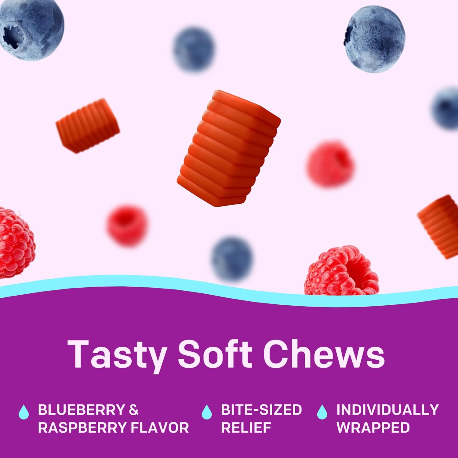 Mirafast Soft Chews, From The Makers Of Miralax, Gentle Constipation Relief In 30Min-6Hrs, Fast Acting Laxative, Stimulant Free Saline Laxative, Magnesium Hydroxide, Blueberry & Raspberry Flavor, 60Ct : Health & Household