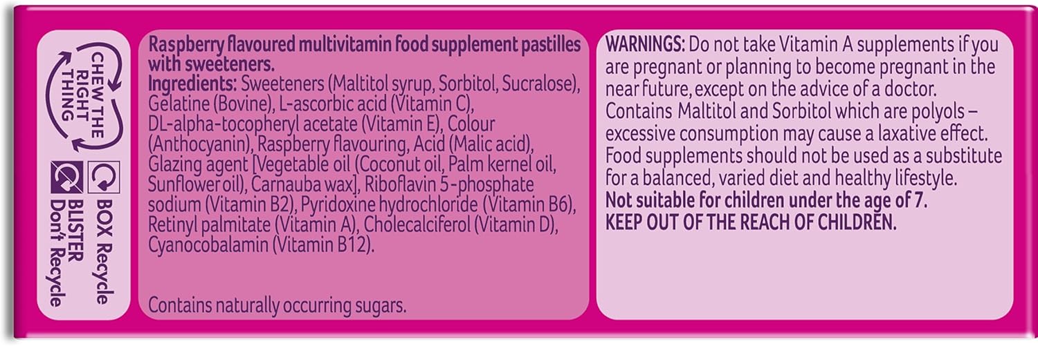 Bassetts Vitamins 7-11 Years Raspberry Flavour Multivitamins 60 Gummies : Amazon.co.uk: Health & Personal Care