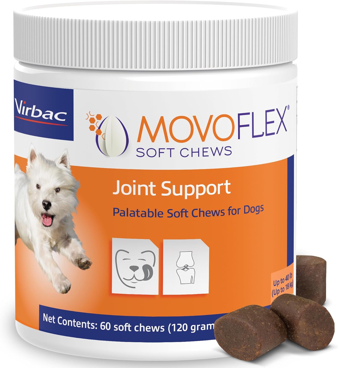 Joint Support Supplement for Dogs - Hip and Joint Support - Dog Joint Supplement - Hip and Joint Supplement Dogs - 60 Soft Chews for Small Dogs (by Virbac)