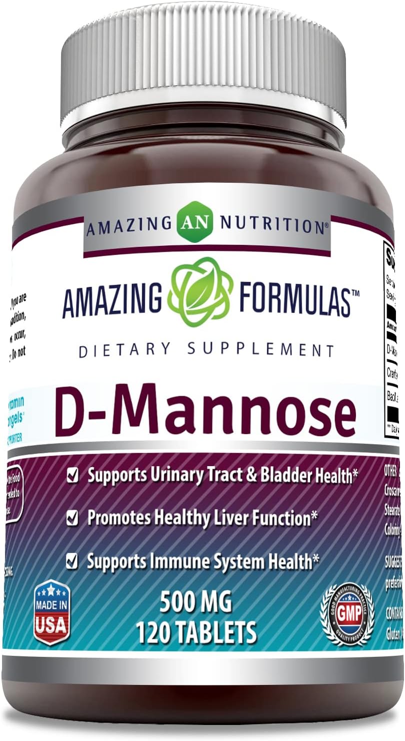 Amazing Formulas D-Mannose 500Mg Tablets Supplement | Non-Gmo | Gluten Free | Made In Usa (120 Count)