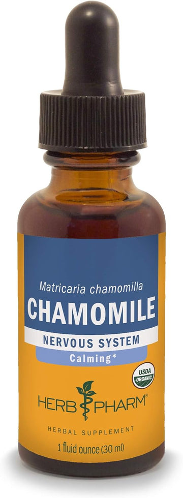 Herb Pharm Certified Organic Chamomile Liquid Extract for Calming Nervous System Support - 1 Ounce (DCHAM01)