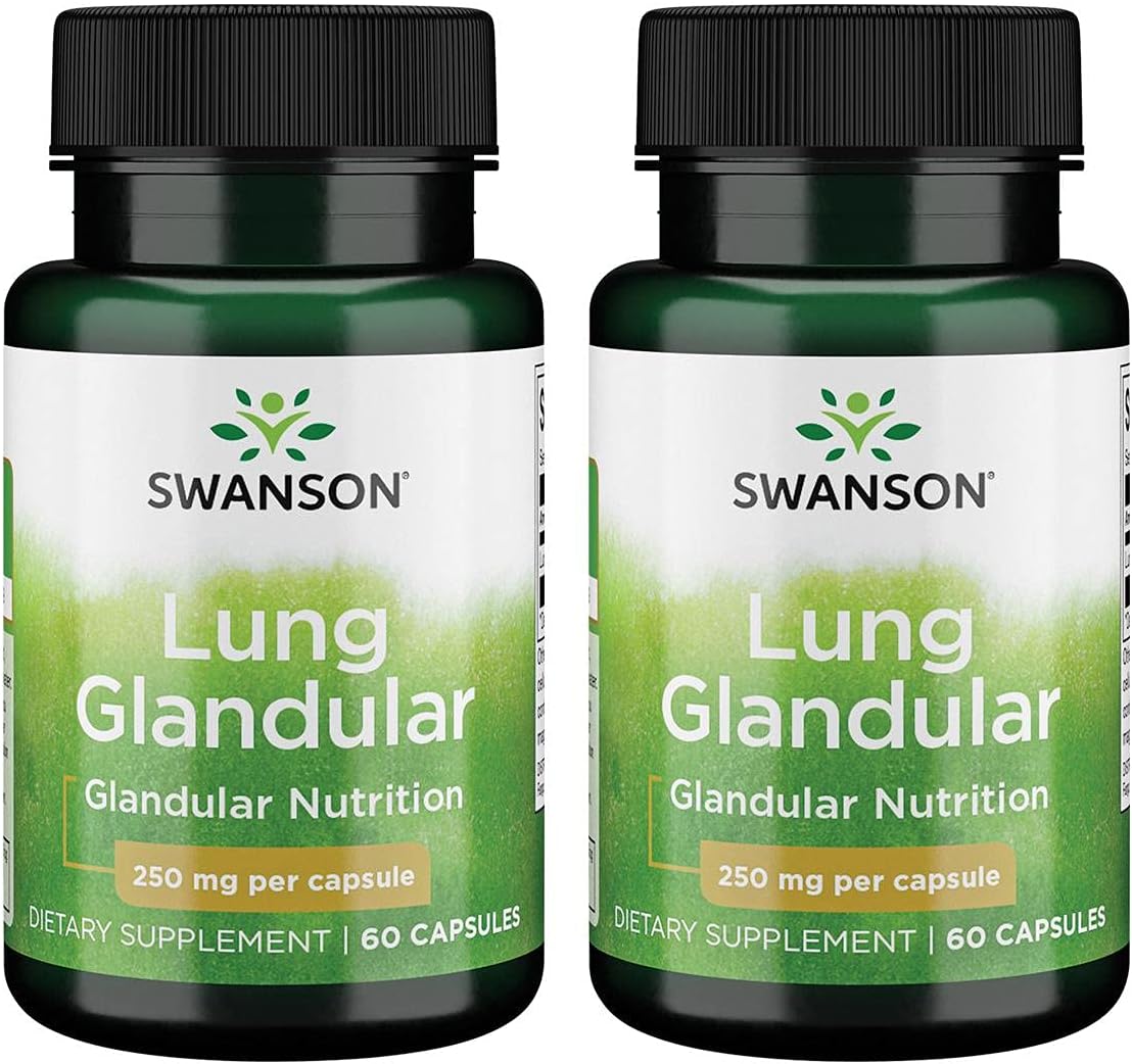 Swanson Raw Lung Glandular 250 Milligrams 60 Capsules (2 Pack)