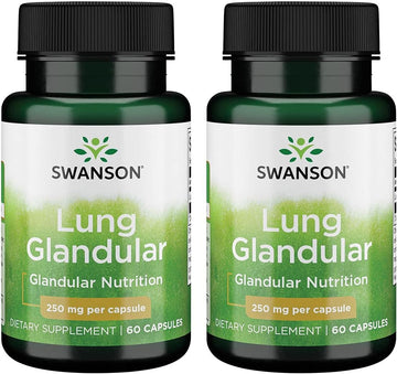 Swanson Raw Lung Glandular 250 Milligrams 60 Capsules (2 Pack)