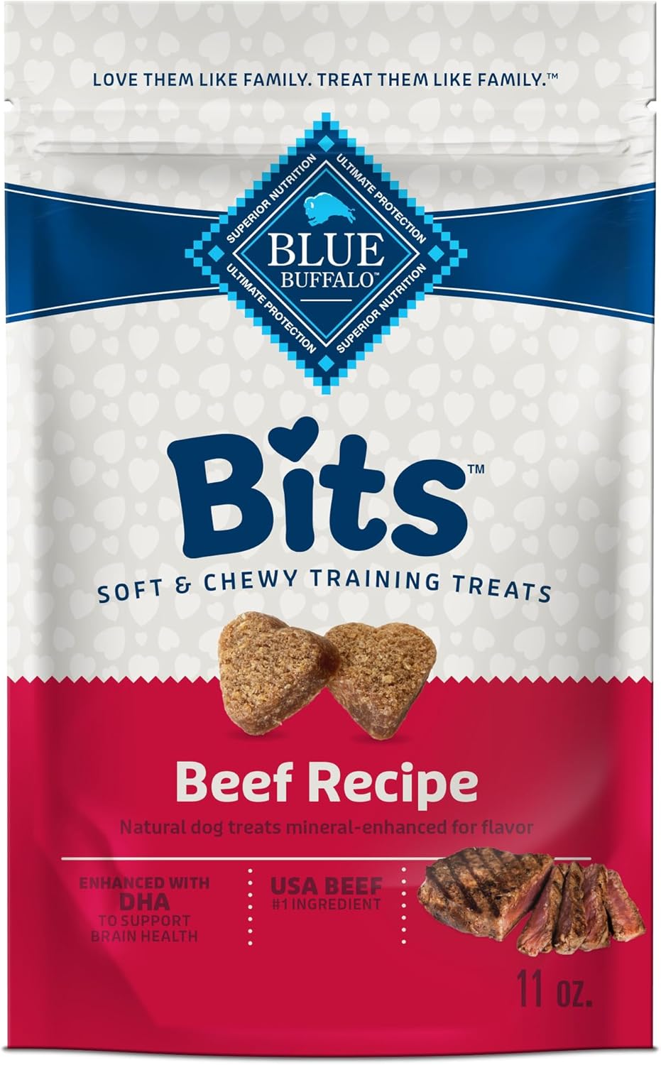 Blue Buffalo Bits Soft Dog Treats For Training, Made With Natural Ingredients & Enhanced With Dha, 11-Oz. Bag