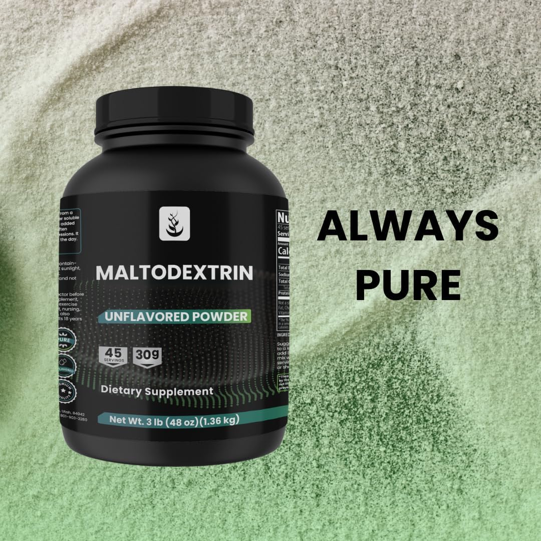 PURE ORIGINAL INGREDIENTS Maltodextrin, 3 lb, No Magnesium or Rice Fillers, Unflavored : Health & Household