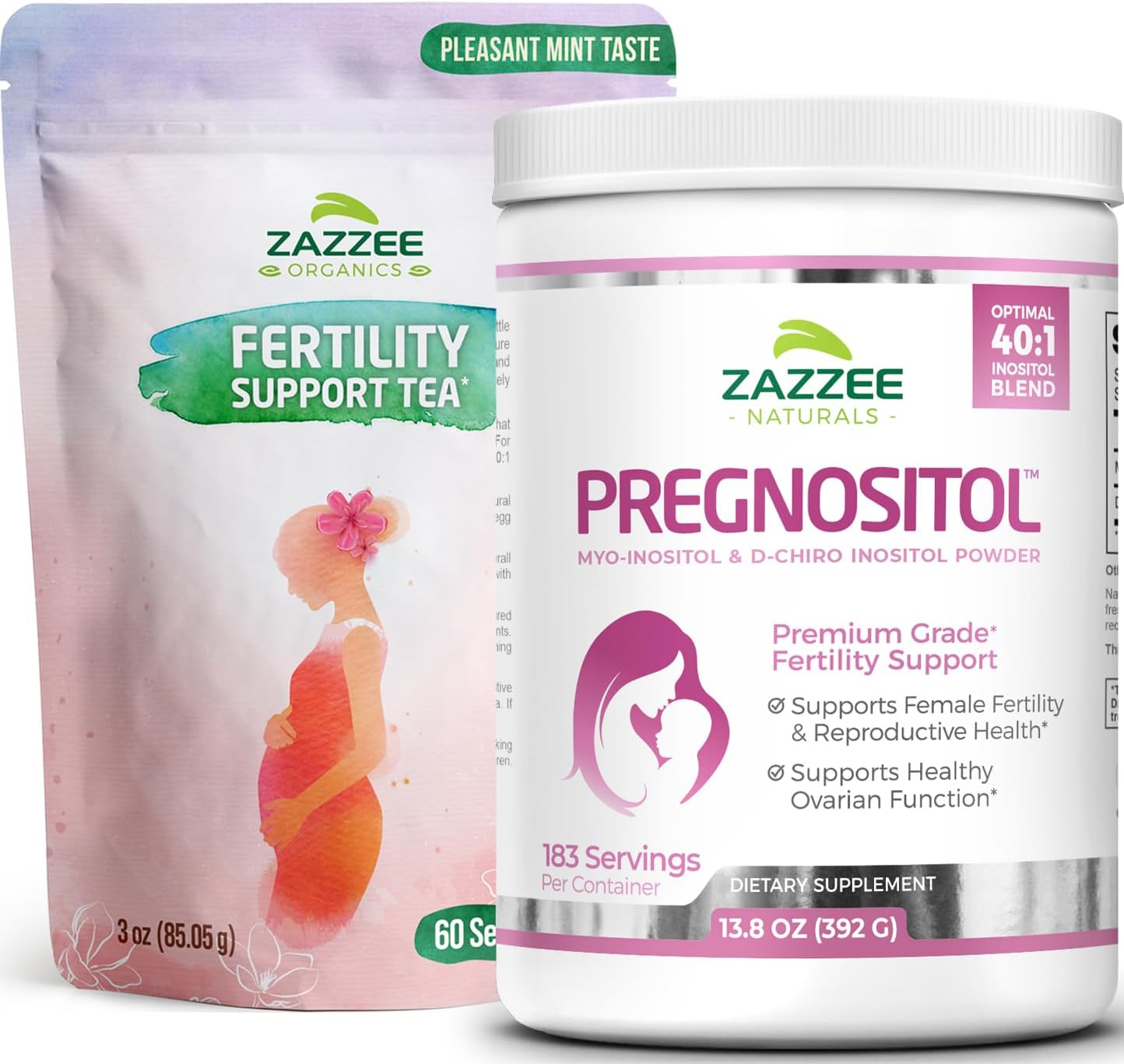 Zazzee Pregnositol Powder And Usda Organic Fertility Support Tea