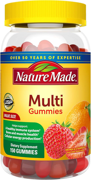 Nature Made Multivitamin Gummies, Dietary Supplement For Daily Nutritional Support, 150 Gummy Vitamins And Minerals, 75 Day Supply