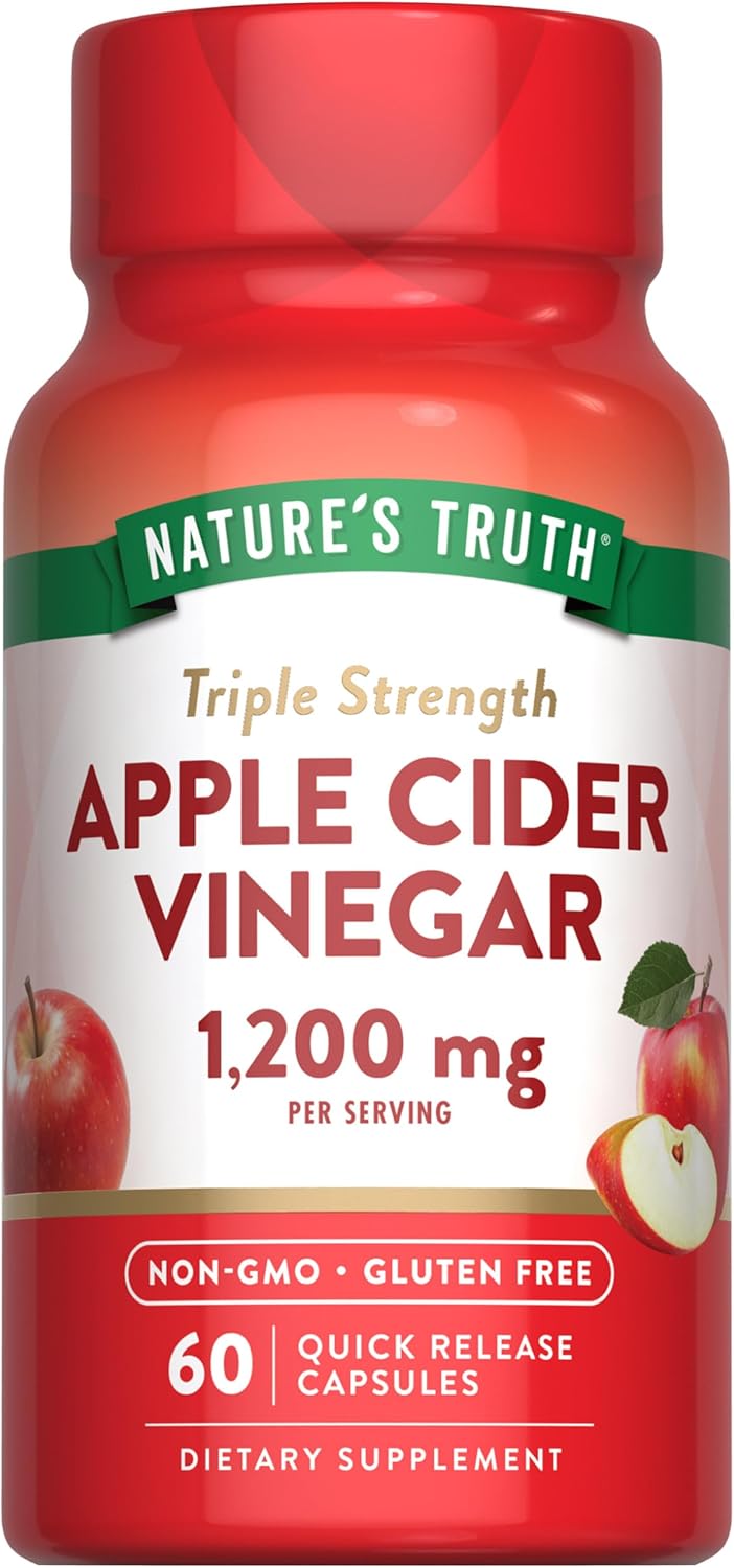 Nature'S Truth Apple Cider Vinegar Capsules | 1200Mg | Quick Release Pills | Non-Gmo & Gluten Free Supplement
