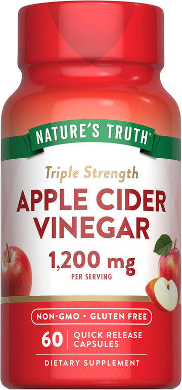 Nature'S Truth Apple Cider Vinegar Capsules | 1200Mg | Quick Release Pills | Non-Gmo & Gluten Free Supplement