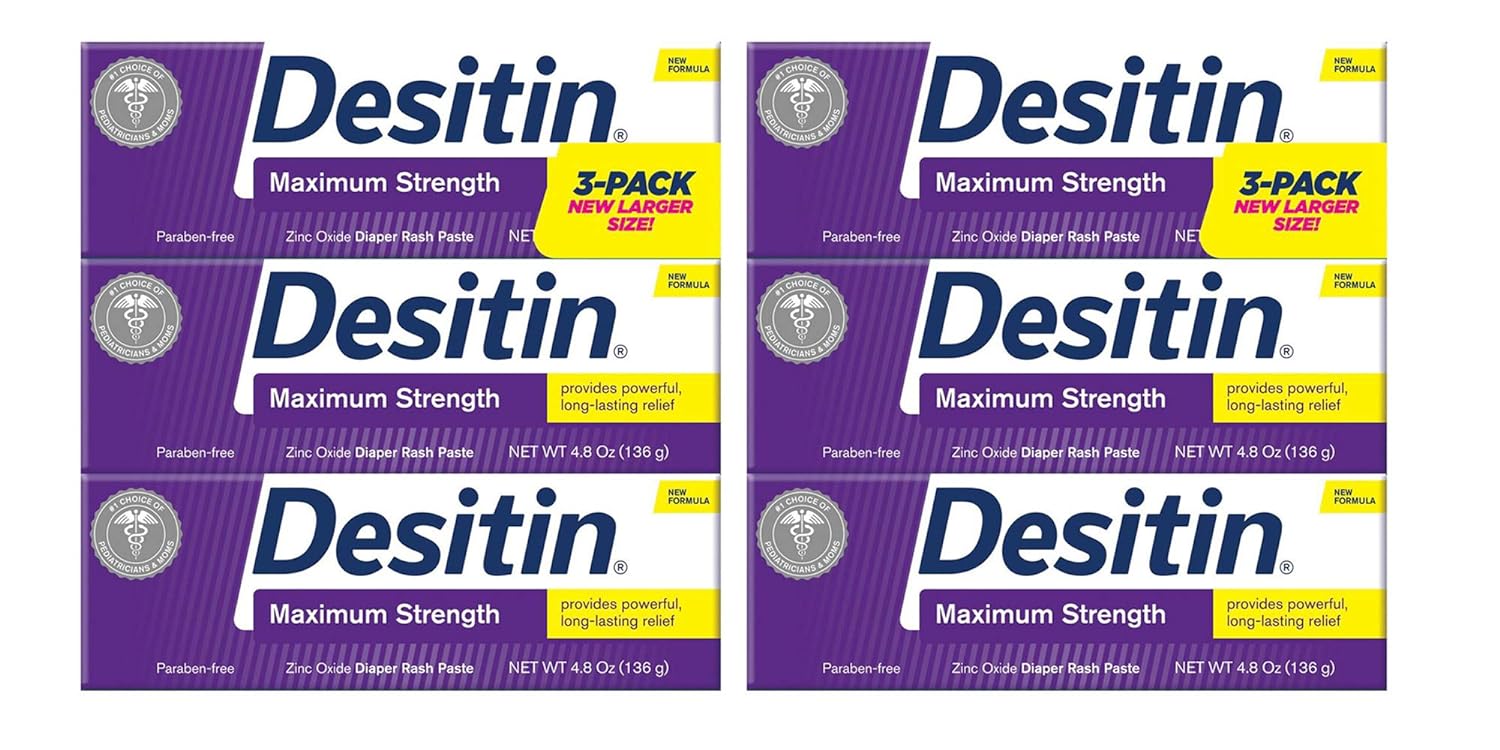 Desitin Baby Diaper Rash Maximum Strength Original Paste 4.8 oz. (6 Pack)