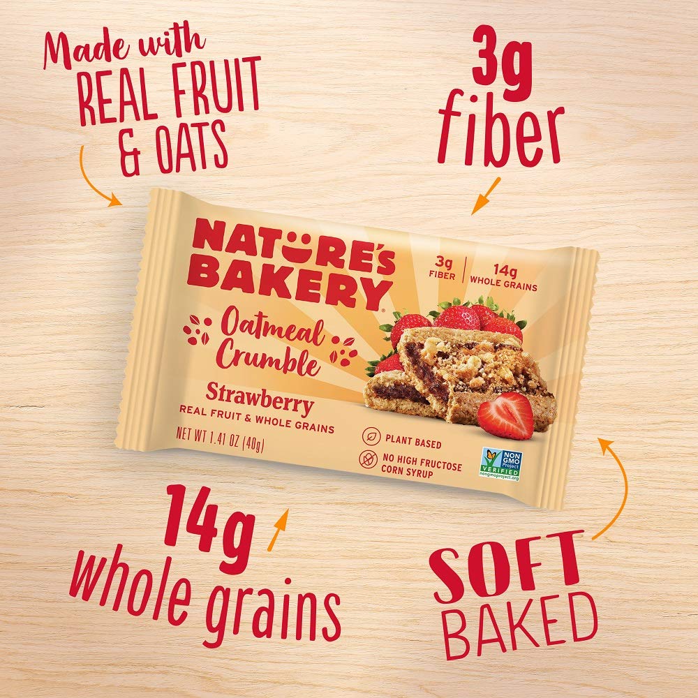 Nature'S Bakery Oatmeal Crumble Bars, Strawberry, 6-6 Count Boxes (36 Bars), Vegan Snacks, Non-Gmo