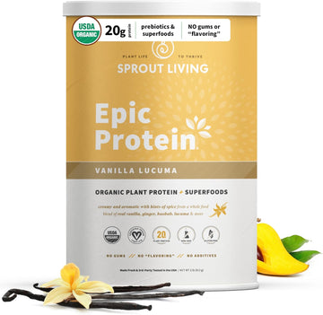 Sprout Living Epic Protein, Plant Based Protein & Superfoods Powder, V