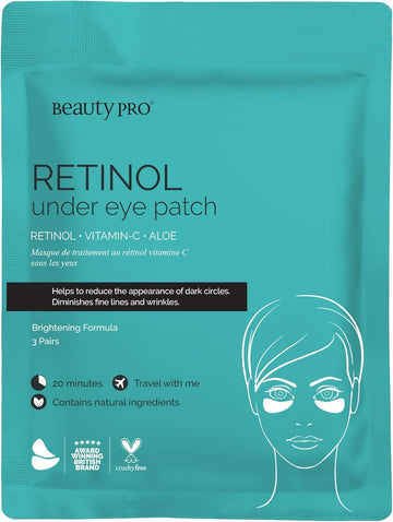 Beautypro Retinol Under Eye Gel Patches With Retinol Cream Natural Under Eye Masks Collagen Treatment For Puffy Eyes Dark Circles & Wrinkles Vegan Multi Award Winning Brand 3 Pairs