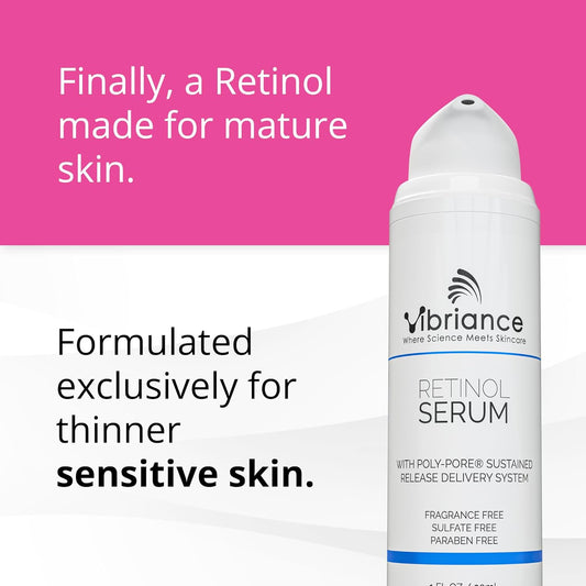 Vibriance Retinol Serum For Face - Reduces Appearance Of Deep Wrinkles And Large Pores, Enhances Skin Tone, Improves Complexion, Retinol Night Serum For Sensitive & Mature Skin - 1 Fl Oz (30Ml)