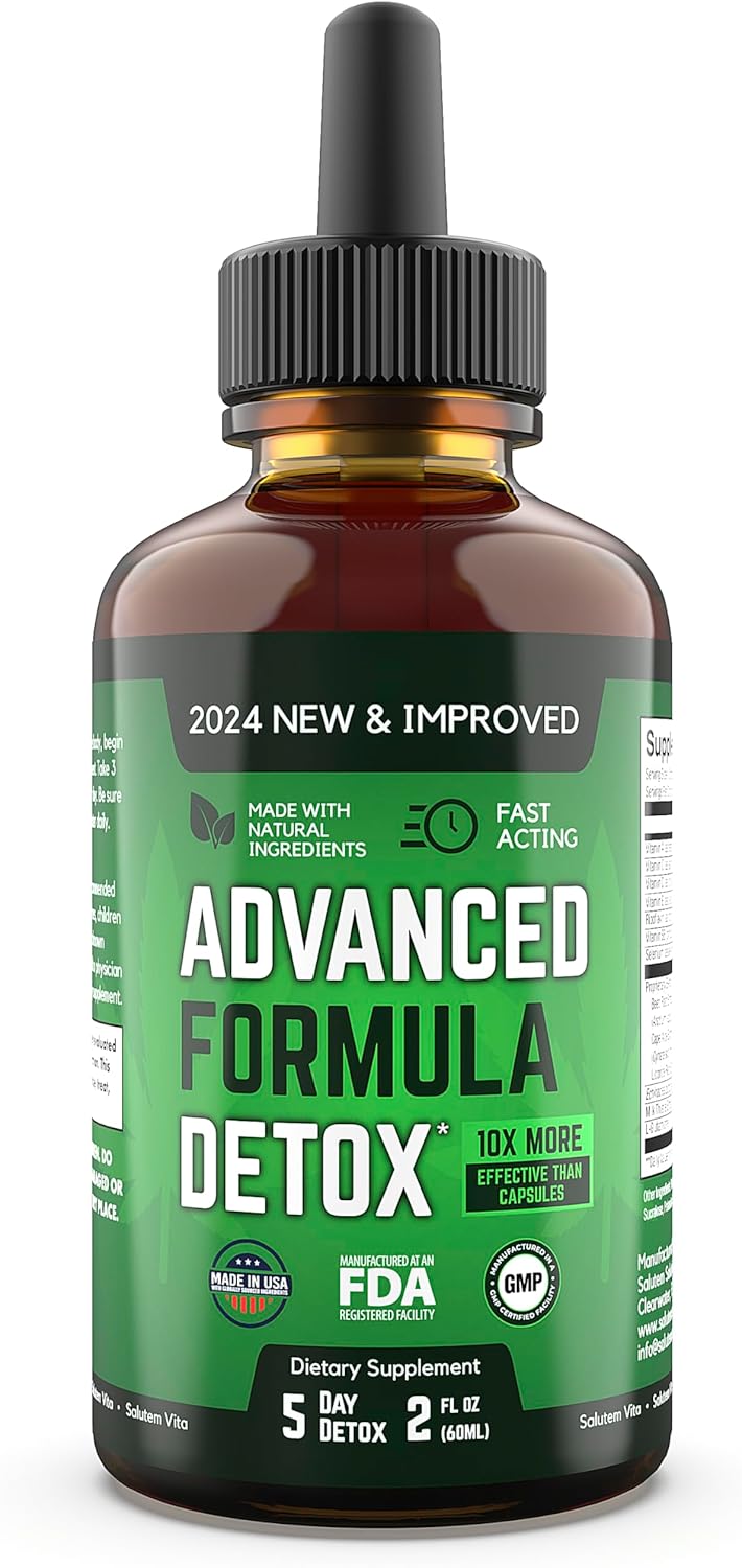 Salutem Vita™ Liquid Advanced Formula Detox - Detoxify And Rejuvenate: Liquid Dietary Supplement For Total Body Cleanse - Supplement For Toxin Removal - 1 Pack - 2 Fl Oz (20 Servings)